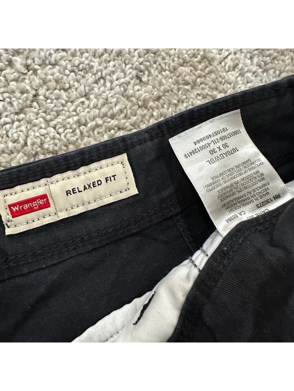 Wrangler black relaxed fit cargo pants